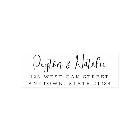Moderne kalligraphische Script-Rücksendeadresse Permastempel (Design)