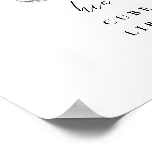 Moderne kalligraphische Signatur Drink Wedding Bar Poster (Ecke)