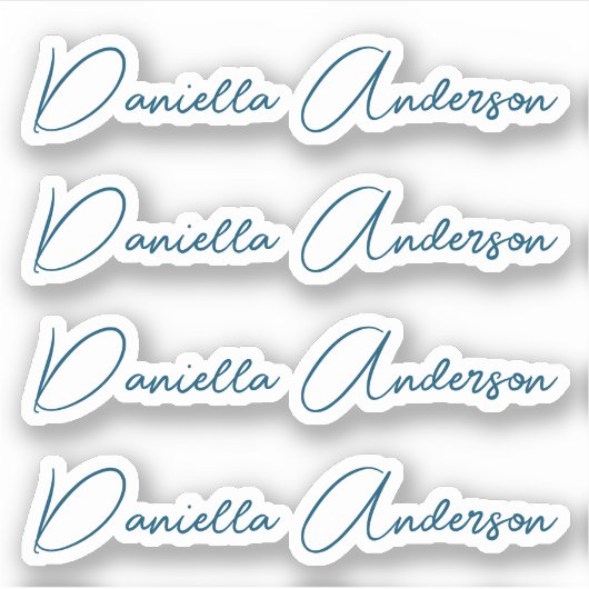 moderne kalligraphische Signatur Name Vinyl Label, Aufkleber (Vorderseite)