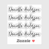 moderne kalligraphische Signatur Name Vinyl Label, Aufkleber (Blatt)