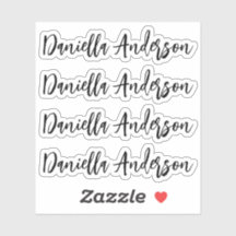 moderne kalligraphische Signatur Name Vinyl Label,