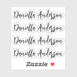 moderne kalligraphische Signatur Name Vinyl Label, Aufkleber