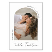 Moderne kalligraphische Skriptarchrahmen-Foto Hoch Tischnummer (Rückseite)