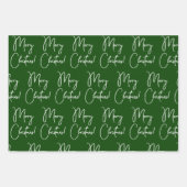 Moderne kalligraphische Skripte Frohe Weihnachten Geschenkpapier Set (Vorderseite 2)