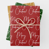 Moderne kalligraphische Skripte Frohe Weihnachten Geschenkpapier Set (Beispiel)