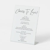 Moderne kalligraphische Skripte für Hochzeitspinks Sockelschild (Vorderseite)