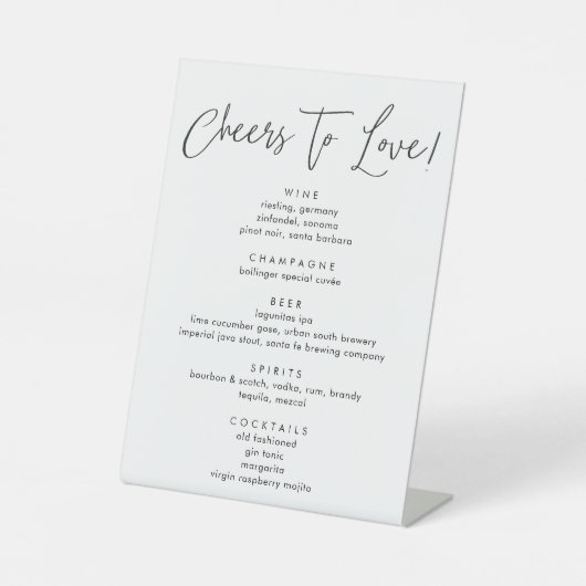 Moderne kalligraphische Skripte für Hochzeitspinks Sockelschild (Vorderseite)