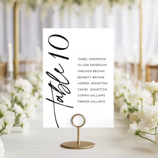Moderne kalligraphische Skripte für Hochzeitssitzk Tischnummer