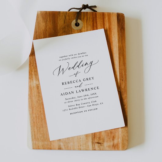 Moderne kalligraphische Skripte Minimalistische Ho Einladung