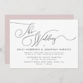 Moderne kalligraphische Skripteinladung zum Hochze Einladung (Vorne/Hinten)