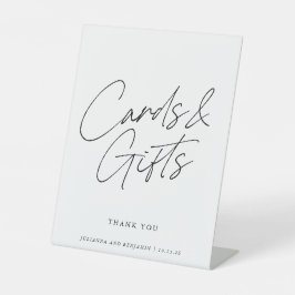 Moderne kalligraphische Skriptkarten und Geschenke Sockelschild