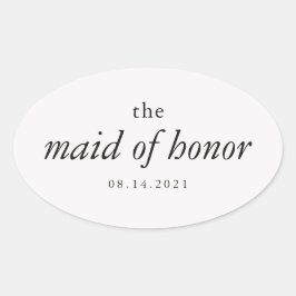Moderne kalligraphische Trauzeugin Hochzeit Ovaler Aufkleber