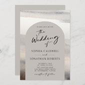 Moderne kalligraphische Trendy Arch Earth Tones We Einladung (Vorne/Hinten)