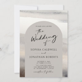 Moderne kalligraphische Trendy Arch Earth Tones We Einladung