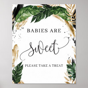 Moderne kalligraphische tropische Babys sind süße Poster