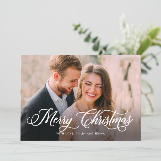 Moderne kalligraphische Urlaubskarte Feiertagskarte (Stehend Vorderseite)