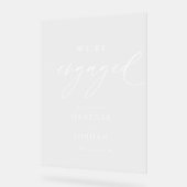 Moderne kalligraphische Verlobung Wir sind Verlobt Acrylschild (Winkel)