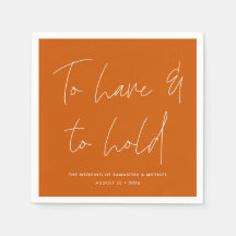 Moderne kalligraphische Vows Burnt Orange Wedding