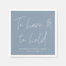 Moderne kalligraphische Vows Dusty Blue Wedding