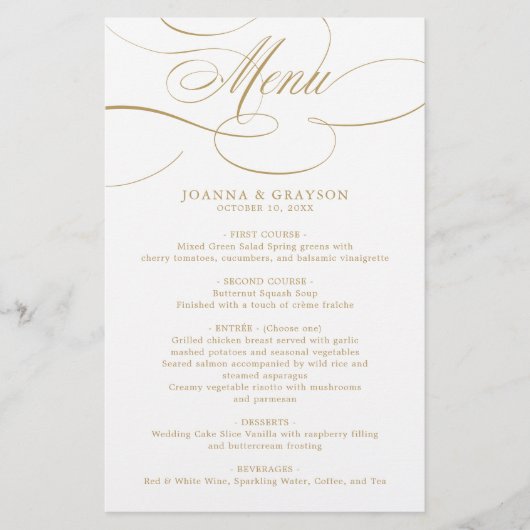 Moderne kalligraphische Zeitlose goldene Hochzeits (Vorderseite)