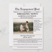 Moderne kalligraphische Zeitung Hochzeit retten da Einladung (Rückseite)