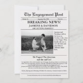 Moderne kalligraphische Zeitung Hochzeit retten da Einladung (Rückseite)