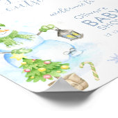 Moderne Kälte Draußen Schneemann Baby Shower Willk Poster (Ecke)