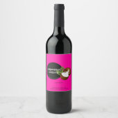 Moderne, kaltrosa Kokosnuss Coquitflasche Weinetikett (Vorderseite)