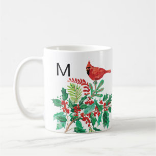 Moderne Kardinals-Stechpalmen-Monogramm-Klassik-Ta Kaffeetasse