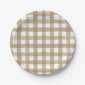 Moderne Karierte Brautparty Hochzeit Pappteller (Vorderseite)