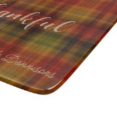 Moderne Karierte Druckglaszuführung im Herbst Schneidebrett (Ecke)