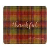 Moderne Karierte Druckglaszuführung im Herbst Schneidebrett (Vorderseite)