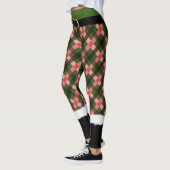 Moderne Karierte Elf Santa Kostüme Niedlicher Spaß Leggings (Links)