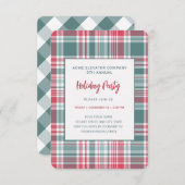 Moderne Karierte Feiertagsparty Einladung (Vorne/Hinten)