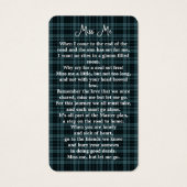 Moderne Karierte Foto-Beerdigungskarte (Rückseite)