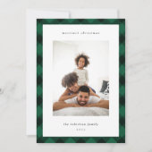 Moderne Karierte Grenz-Fotokarte Feiertagskarte (Vorderseite)