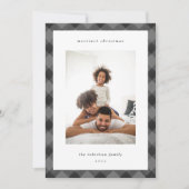 Moderne Karierte Grenz-Fotokarte Feiertagskarte (Vorderseite)