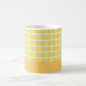 Moderne karierte grüne gelbe orange personalisiert kaffeetasse (Mittel)