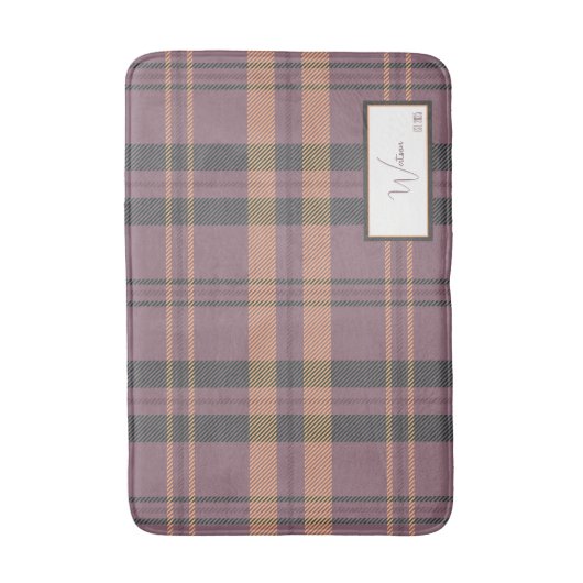 Moderne Karierte Heather Bath Mat Badematte (Vorderseite Vertikal)