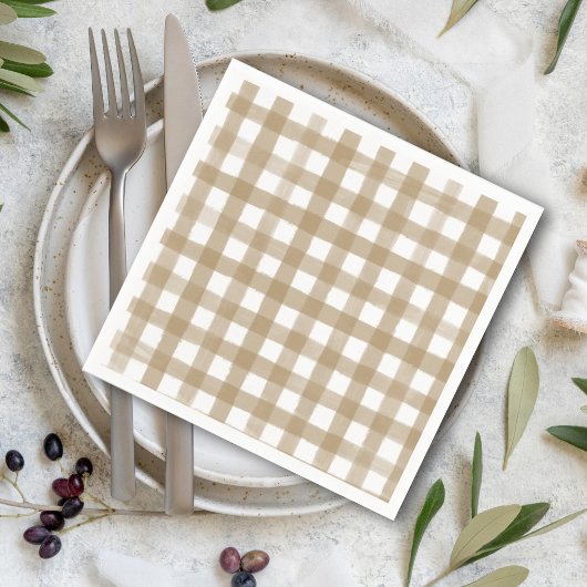 Moderne Karierte Hochzeit mit Gold und Weiß Serviette