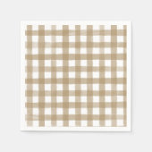 Moderne Karierte Hochzeit mit Gold und Weiß Serviette (Vorderseite)