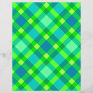 Moderne Karierte Jade Green & Turquoise aus dem Mi