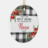 Moderne Karierte Mama für Nana Personalisiert Keramik Ornament (Rechts)
