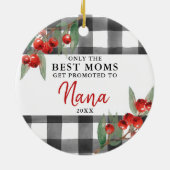 Moderne Karierte Mama für Nana Personalisiert Keramik Ornament (Hinten)