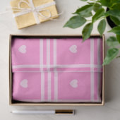 Moderne Karierte rosa Herzenskollektion Seidenpapier (Geschenk)