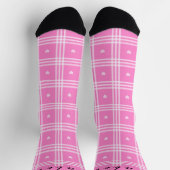 Moderne Karierte rosa Herzenskollektion Socken (Oben)