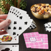 Moderne Karierte rosa Herzenskollektion Spielkarten (In Situ)
