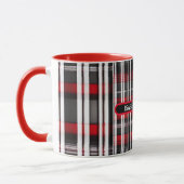 Moderne Karierte Rote Schwarze Sammlung Tasse (Links)