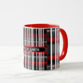 Moderne Karierte Rote Schwarze Sammlung Tasse (VorderseiteRechts)