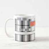 Moderne Karierte Schwarz-Weiß-Klassik-Tasse Kaffeetasse (Links)